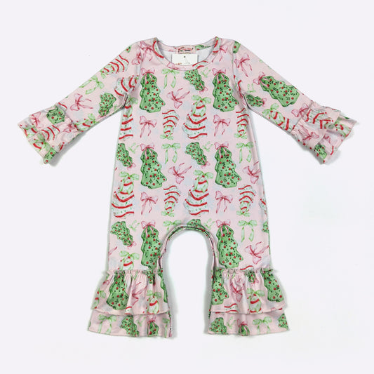 Pink Sweet Treats Girls Ruffle Romper