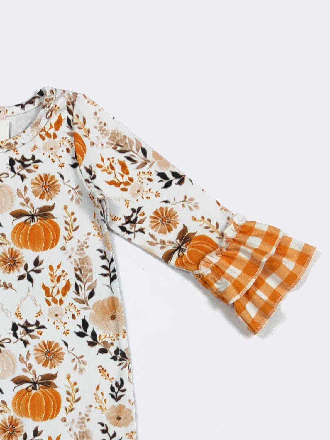 Plaid Pumpkin Ruffle Romper