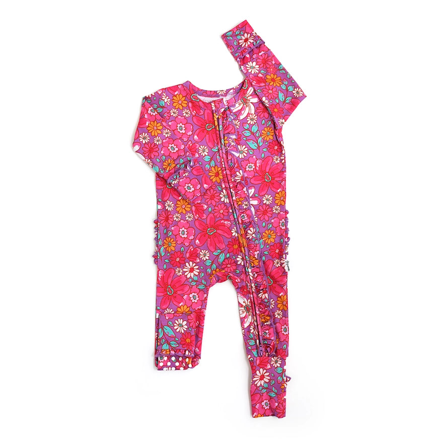 Gigi and Max: Posie Ruffle Bamboo Zippy Romper