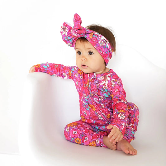 Gigi and Max: Posie Ruffle Bamboo Zippy Romper