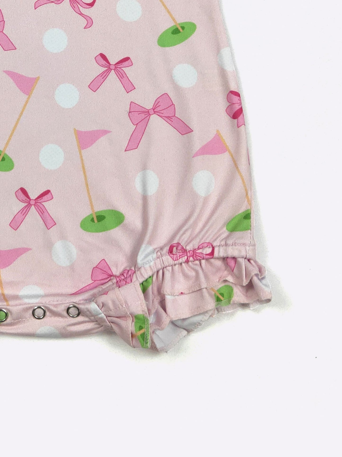 Preppy Pink Golf Ruffle Romper