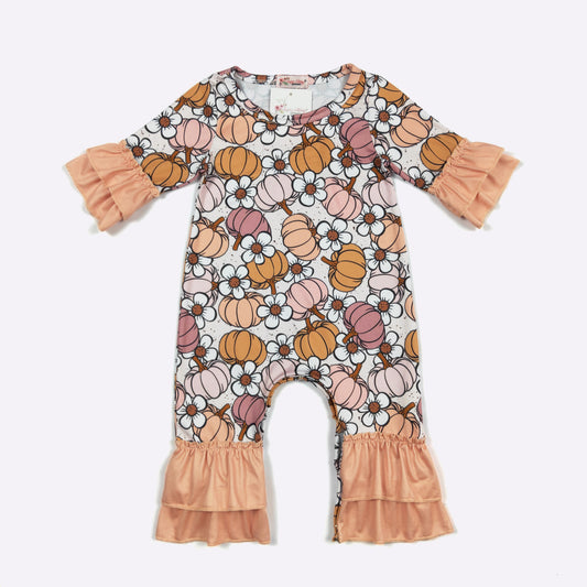 Pumpkin Blossoms Ruffle Romper