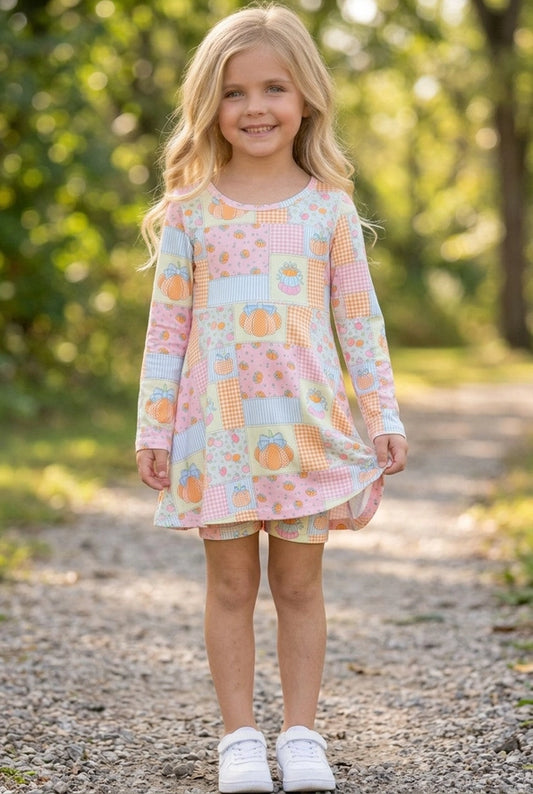 Patchwork Printed Athletic Dress w/undershorts