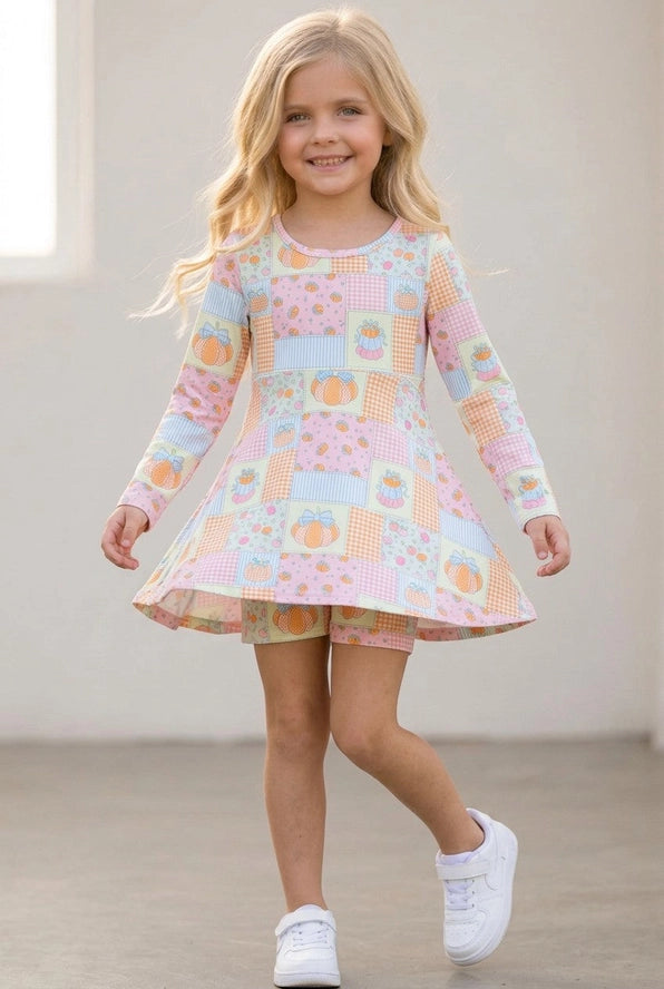 Patchwork Printed Athletic Dress w/undershorts