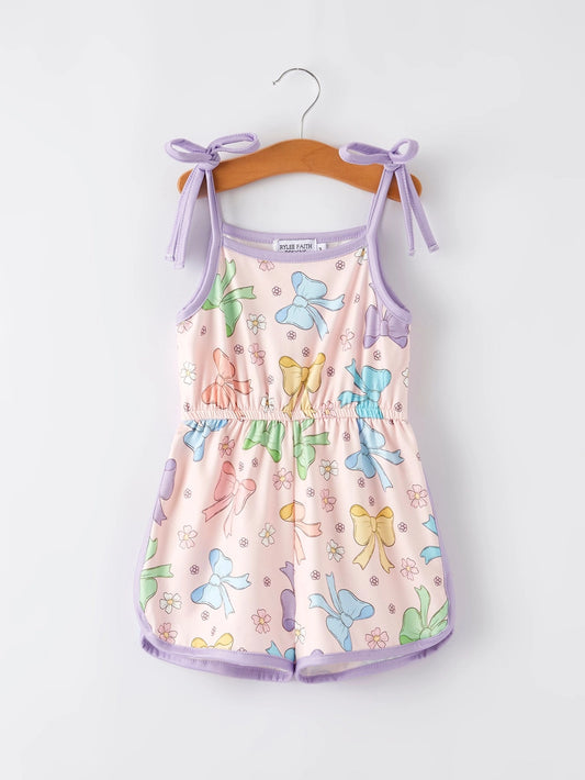 Purple Bow Romper