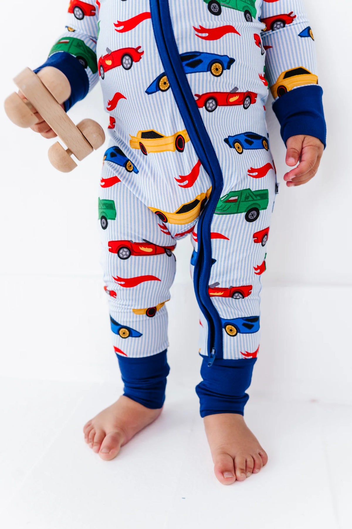 Kiki + Lulu: Racing Stripes Bamboo Zippy Romper