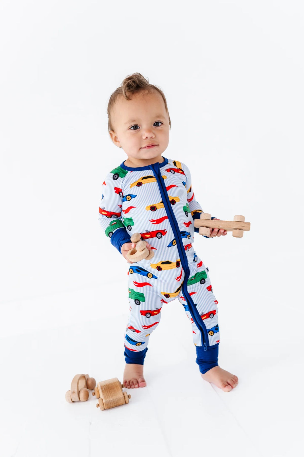 Kiki + Lulu: Racing Stripes Bamboo Zippy Romper
