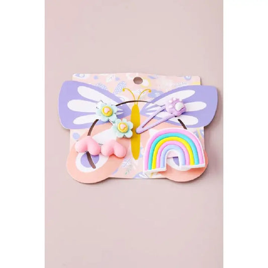 Rainbow Heart Clip Set