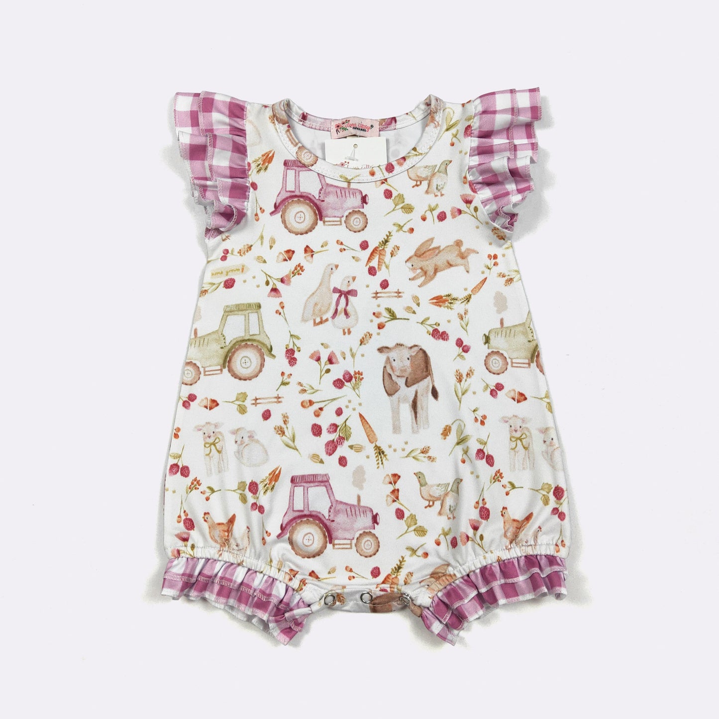 Raspberry Farm Ruffle Romper