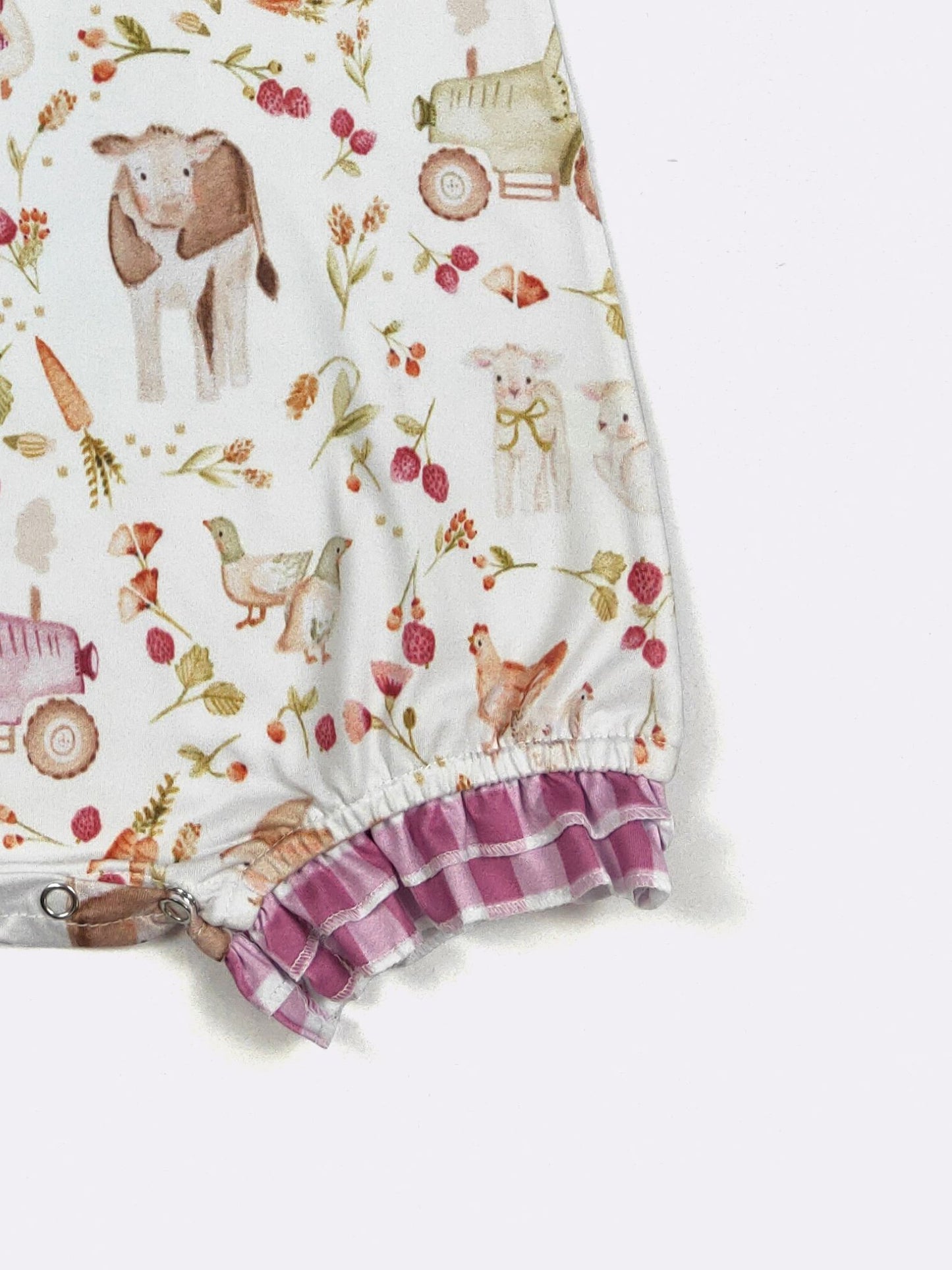 Raspberry Farm Ruffle Romper