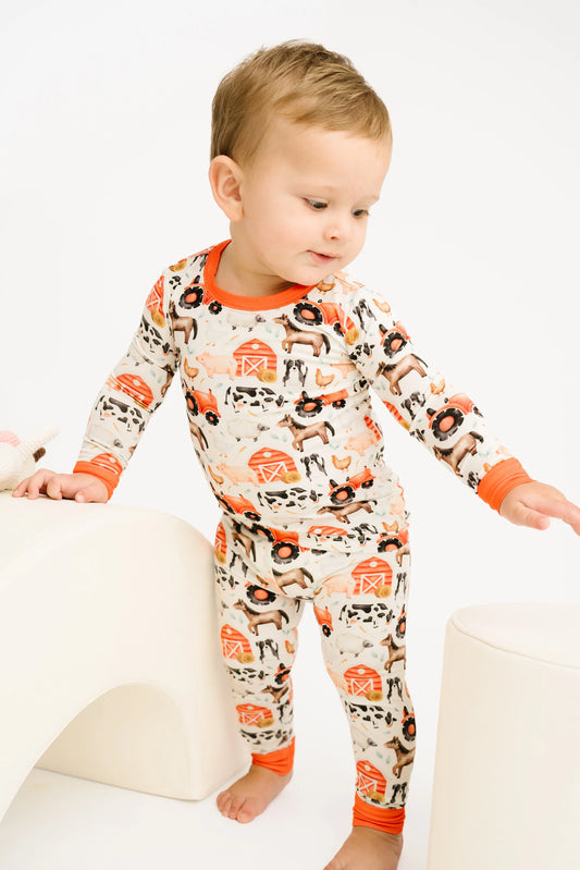 Little One Shop: Little Red Barnyard Two Piece Bamboo Set
