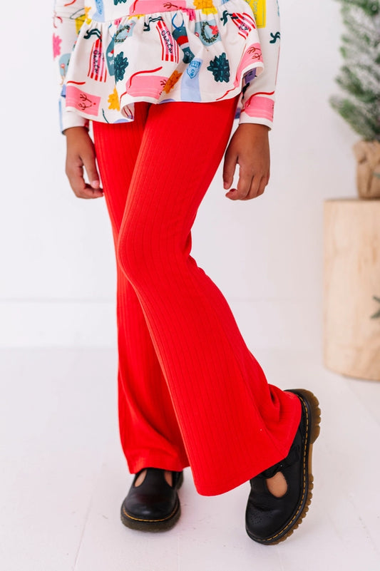 Made By Molly: Holly Red Ribbed Flares