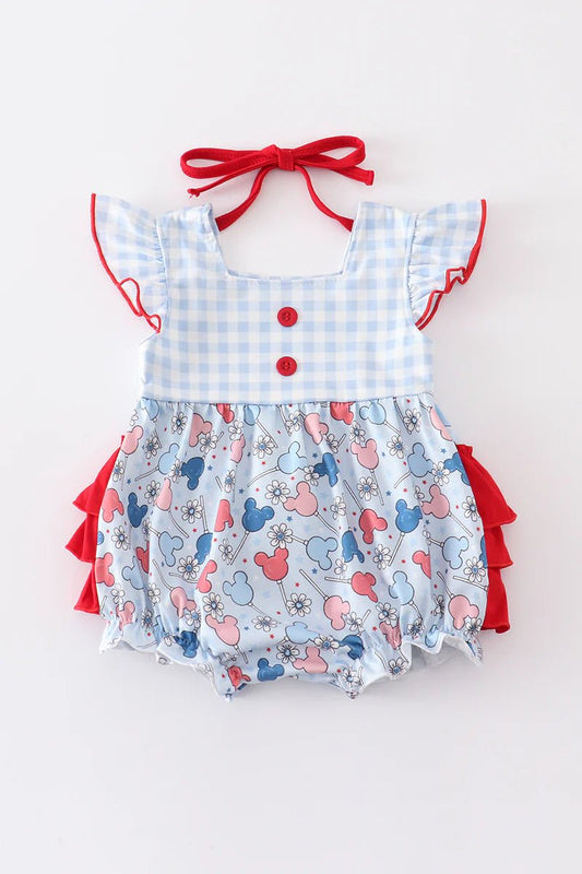 Patriotic Mouse Baby Ruffle Romper