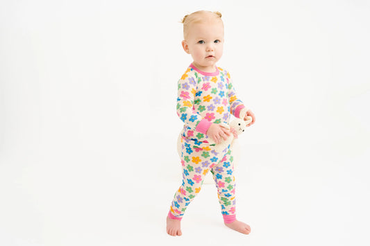 Little One Shop: Retro Flower Bamboo Two Piece Set