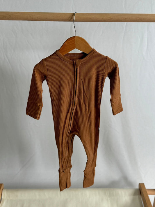 Ribbed Chocolate Zippy PJ