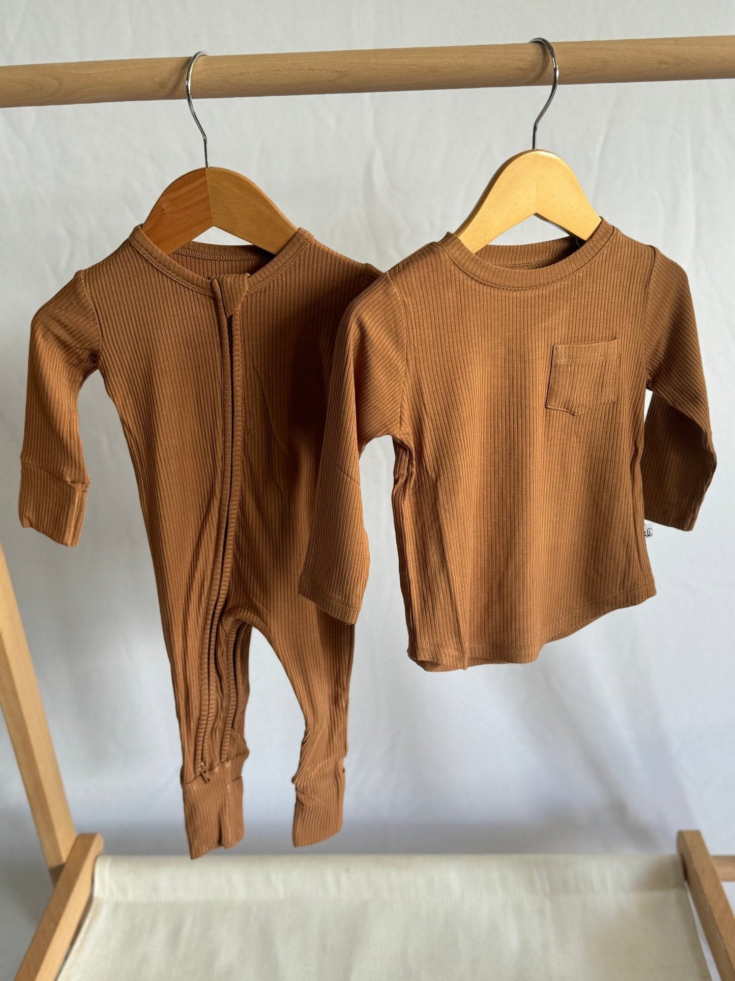 Ribbed Chocolate Zippy PJ