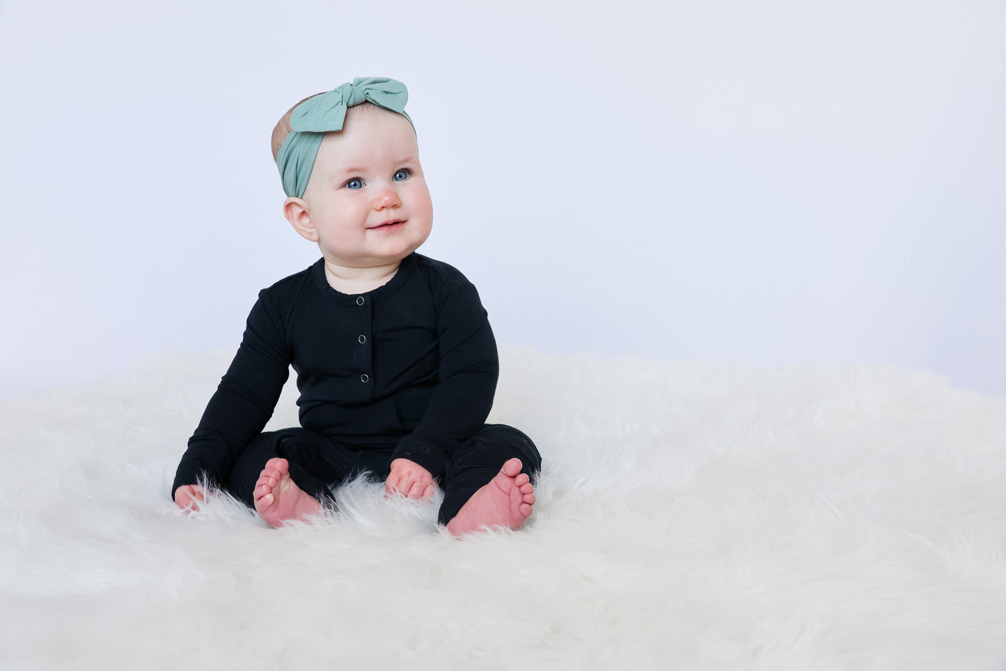 Long Sleeve Romper - Jett Black