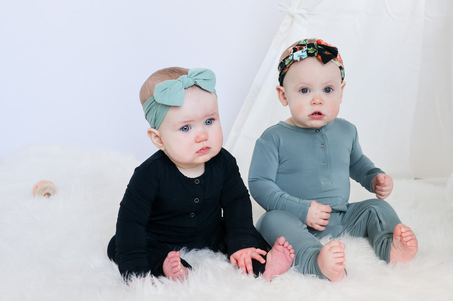 Long Sleeve Romper - Sea Blue