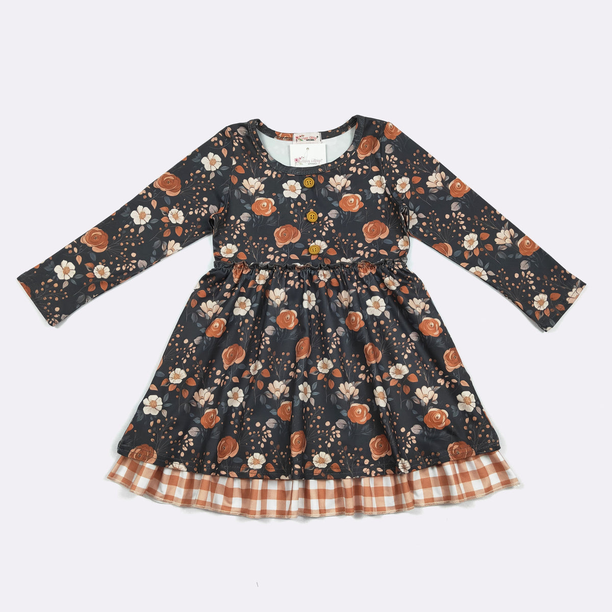 Rusty Midnight Floral Girls Dress