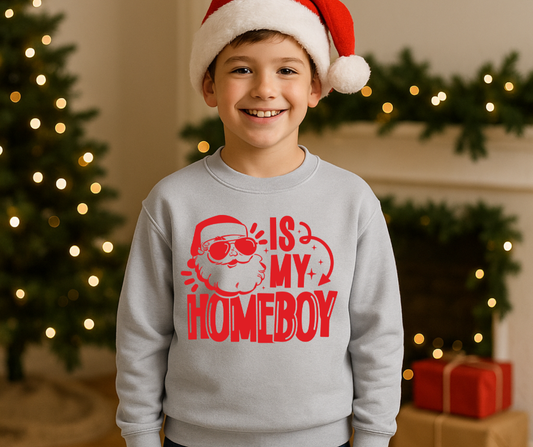 Santa is my Homeboy Christmas Crewneck-KIDS