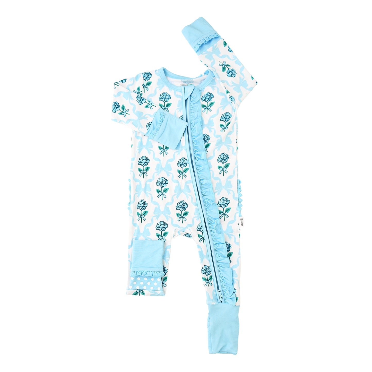 Gigi and Max: Savannah Floral Ruffle Bamboo Zippy Romper