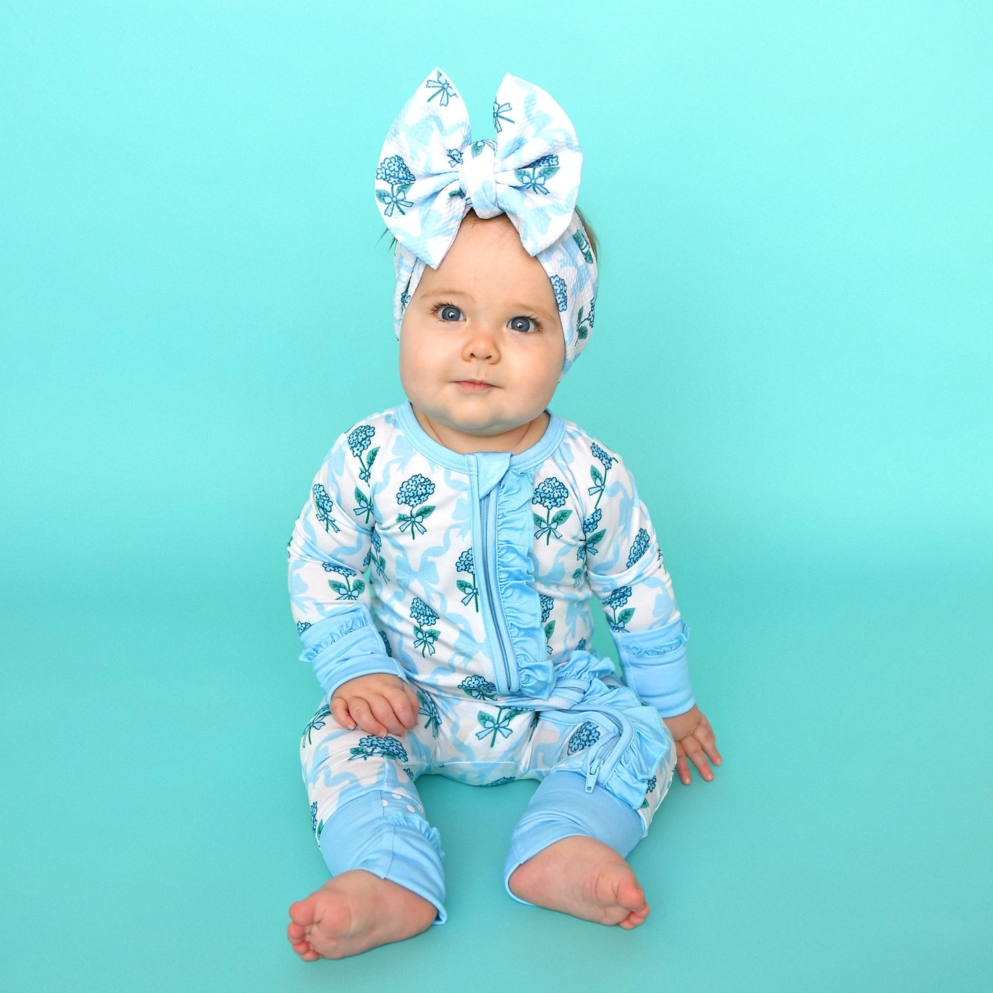 Gigi and Max: Savannah Floral Ruffle Bamboo Zippy Romper