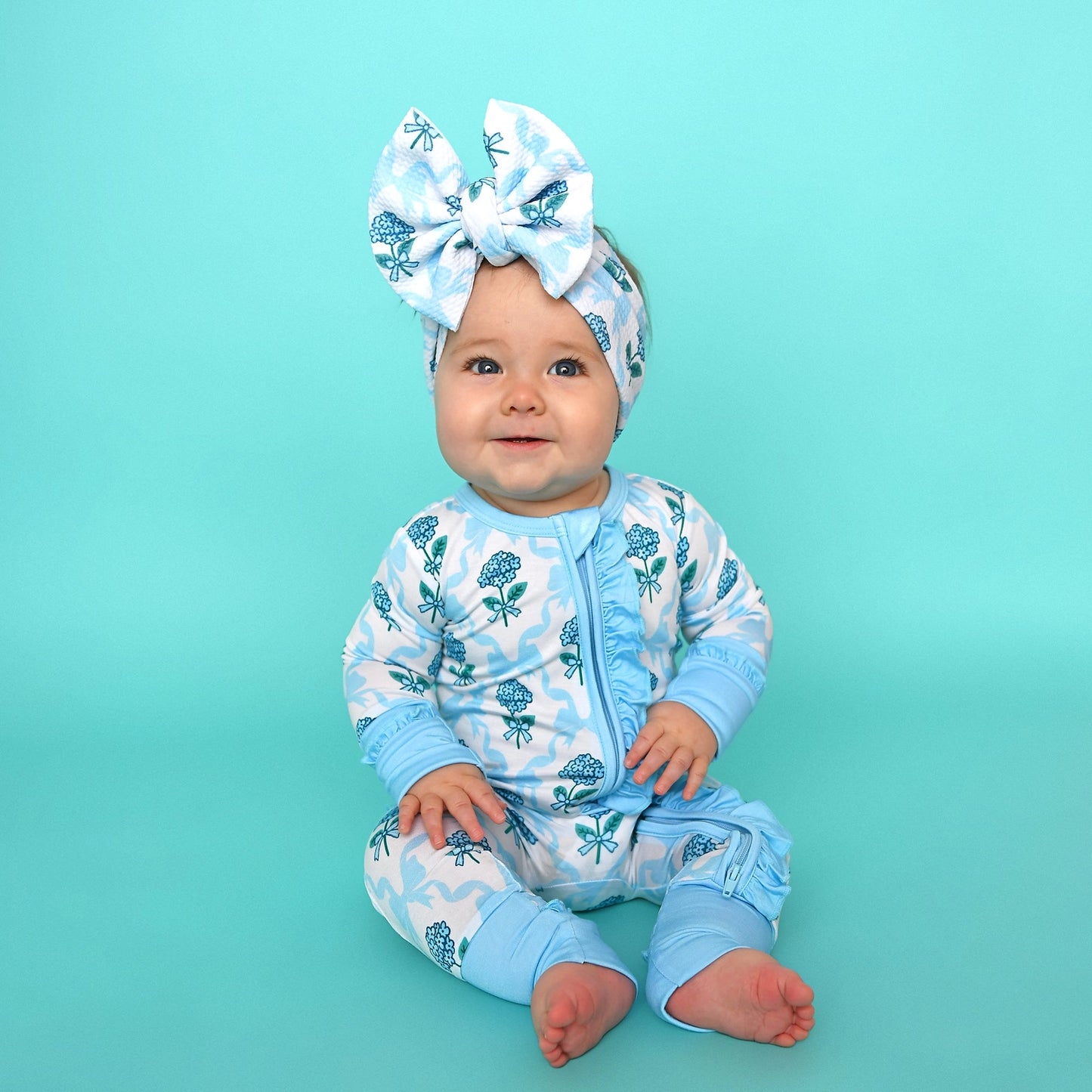 Gigi and Max: Savannah Floral Ruffle Bamboo Zippy Romper