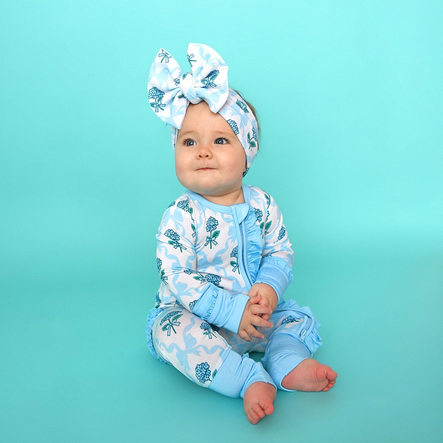 Gigi and Max: Savannah Floral Ruffle Bamboo Zippy Romper