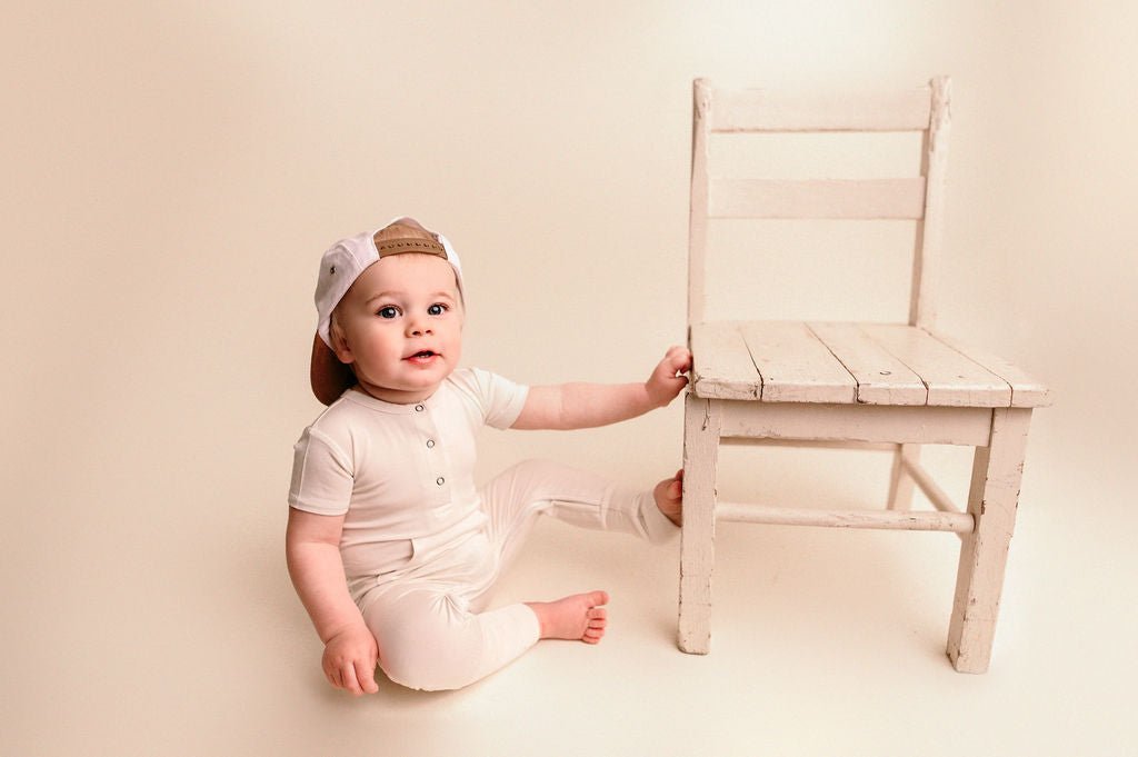 Short Sleeve Romper - Cream