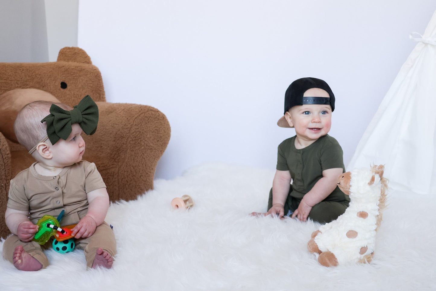 Short Sleeve Romper - Dark Olive