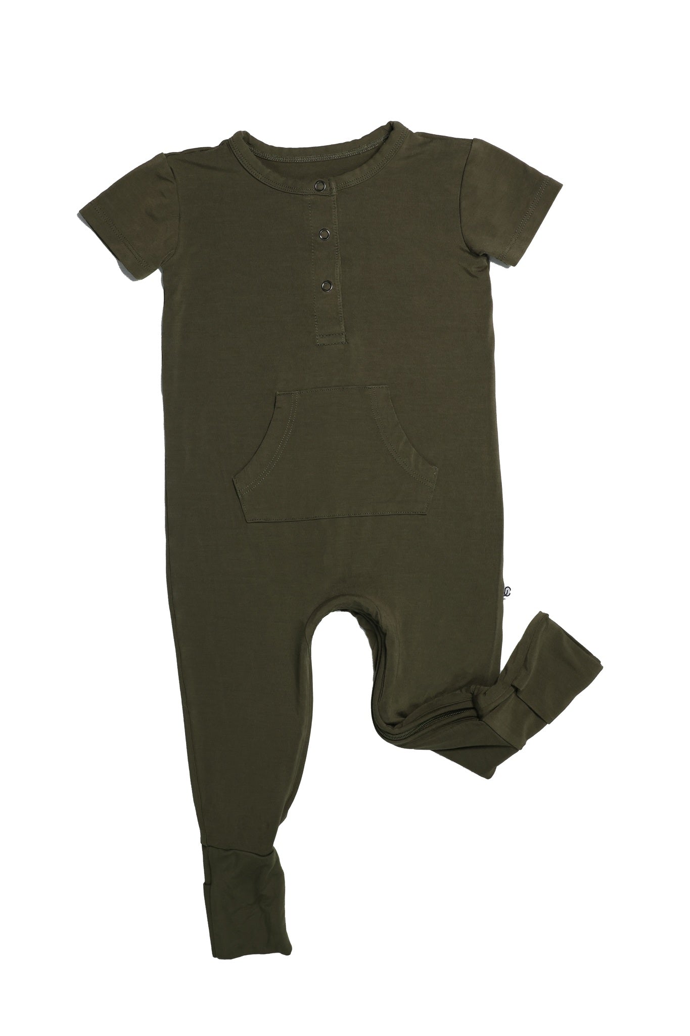 Short Sleeve Romper - Dark Olive