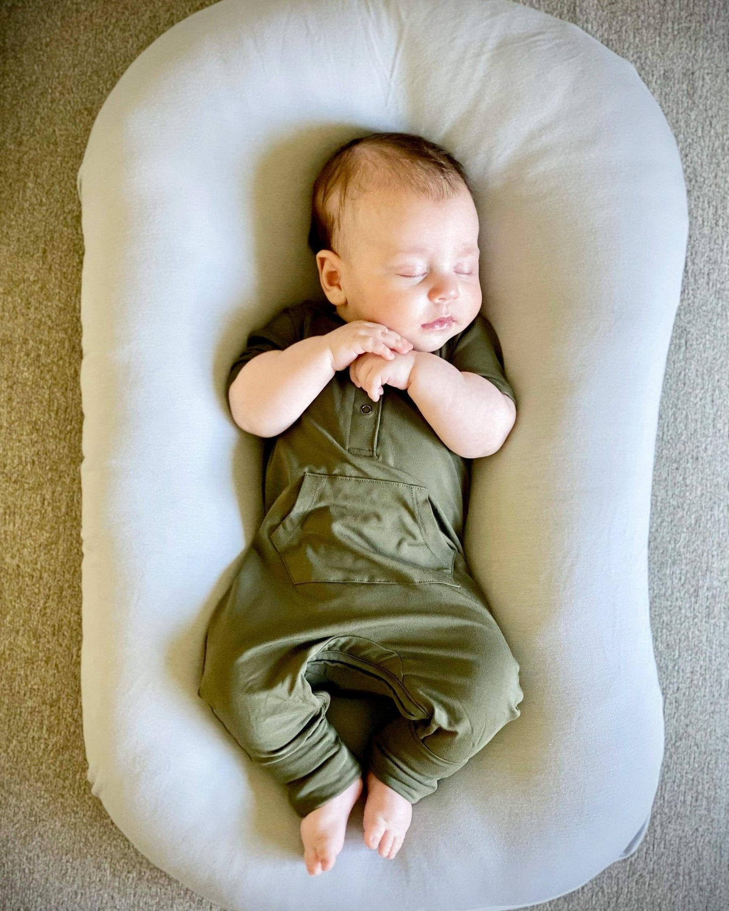 Short Sleeve Romper - Dark Olive