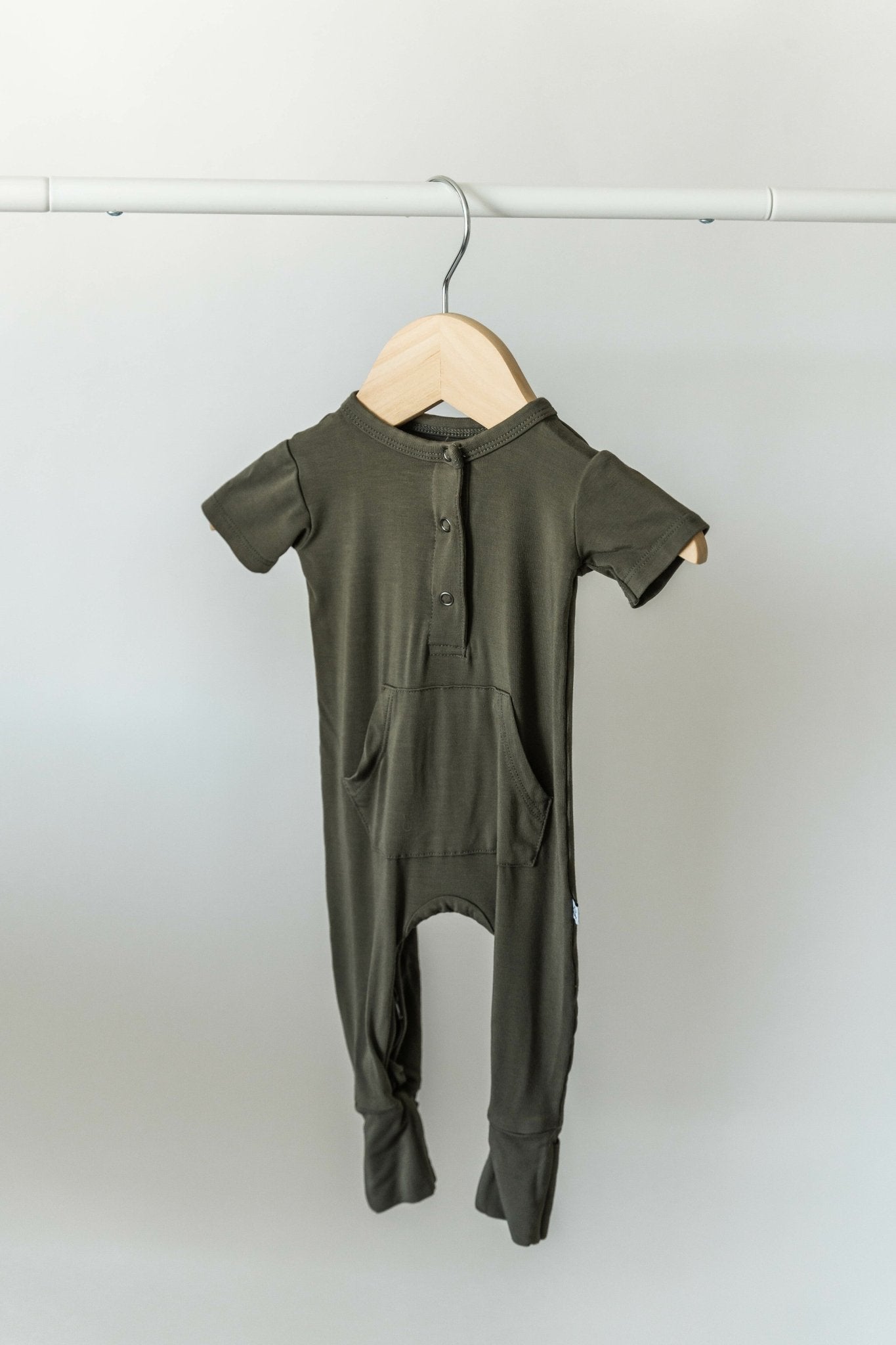Short Sleeve Romper - Dark Olive