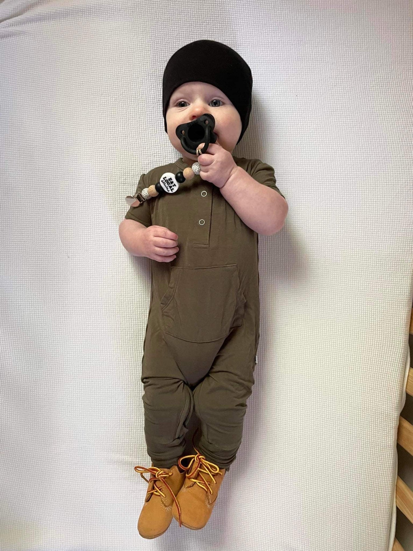 Short Sleeve Romper - Dark Olive