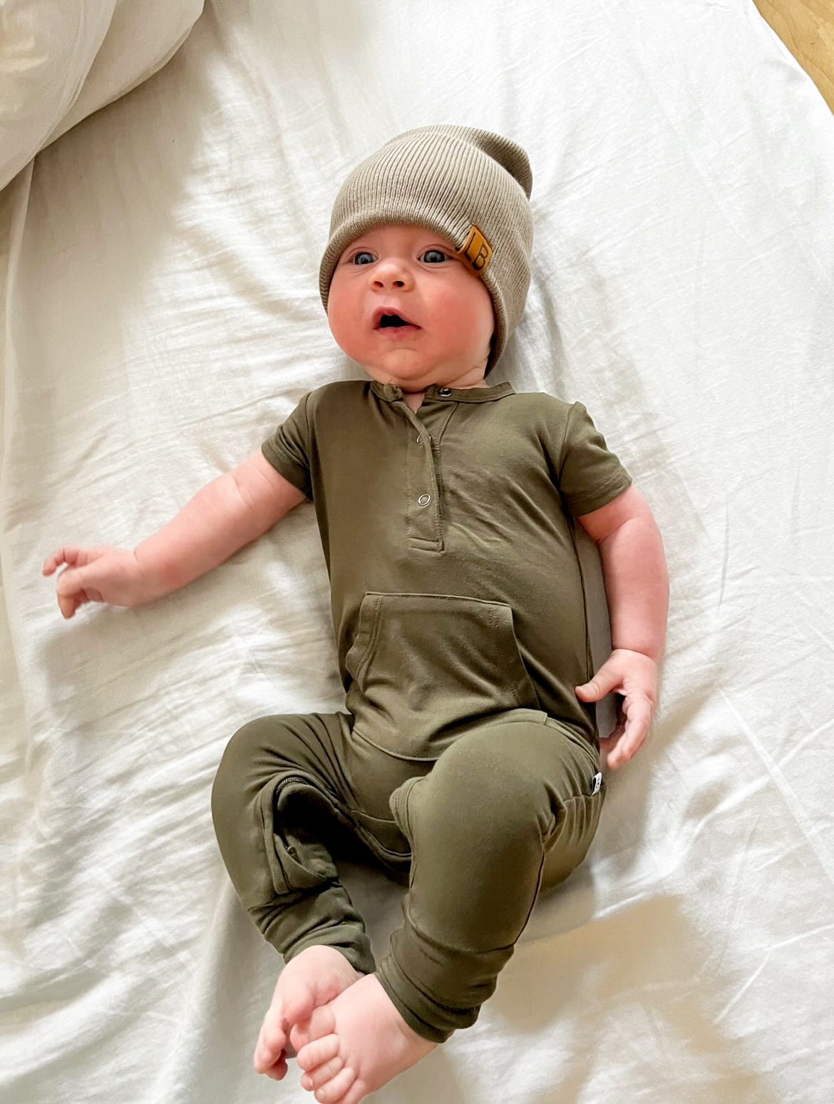 Short Sleeve Romper - Dark Olive