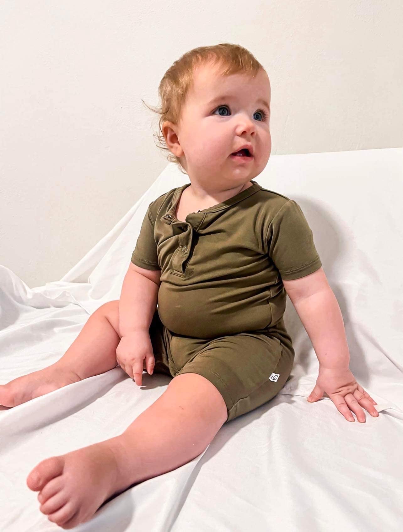 Shorty Romper- Dark Olive