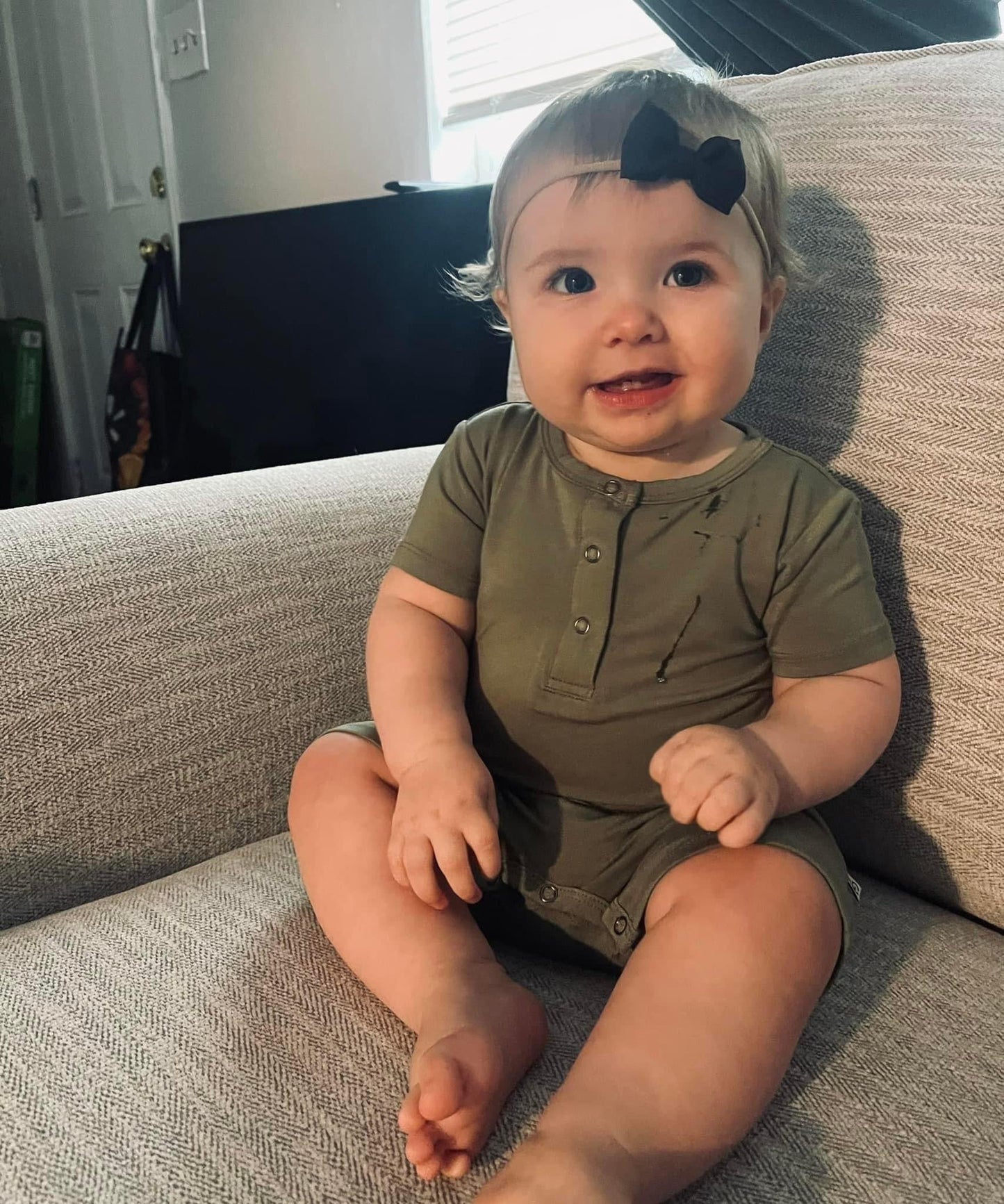 Shorty Romper- Dark Olive