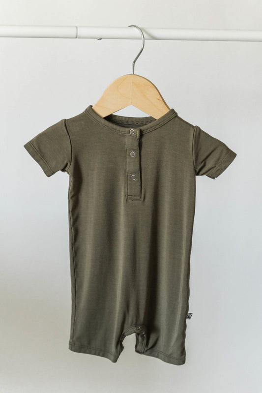 Shorty Romper- Dark Olive