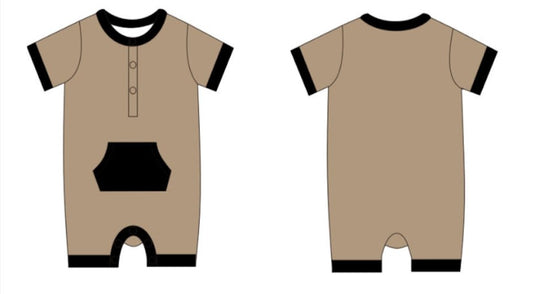 Shorty with pocket - Tan+Black