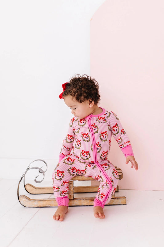 Kiki + Lulu: Sparkle & Spruce Ruffle Bamboo Zippy Romper