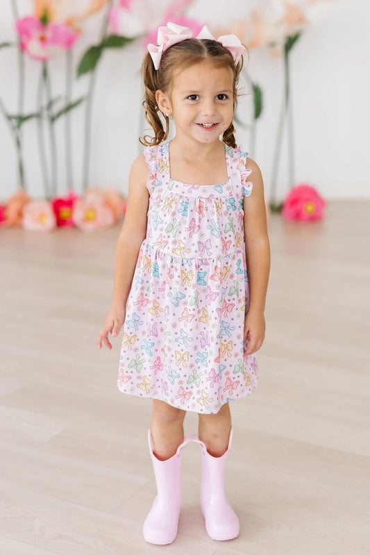 Mila & Rose: Summertime Bows Ruffle Cross Back Dress