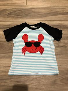 Boys Striped Crab Shirt