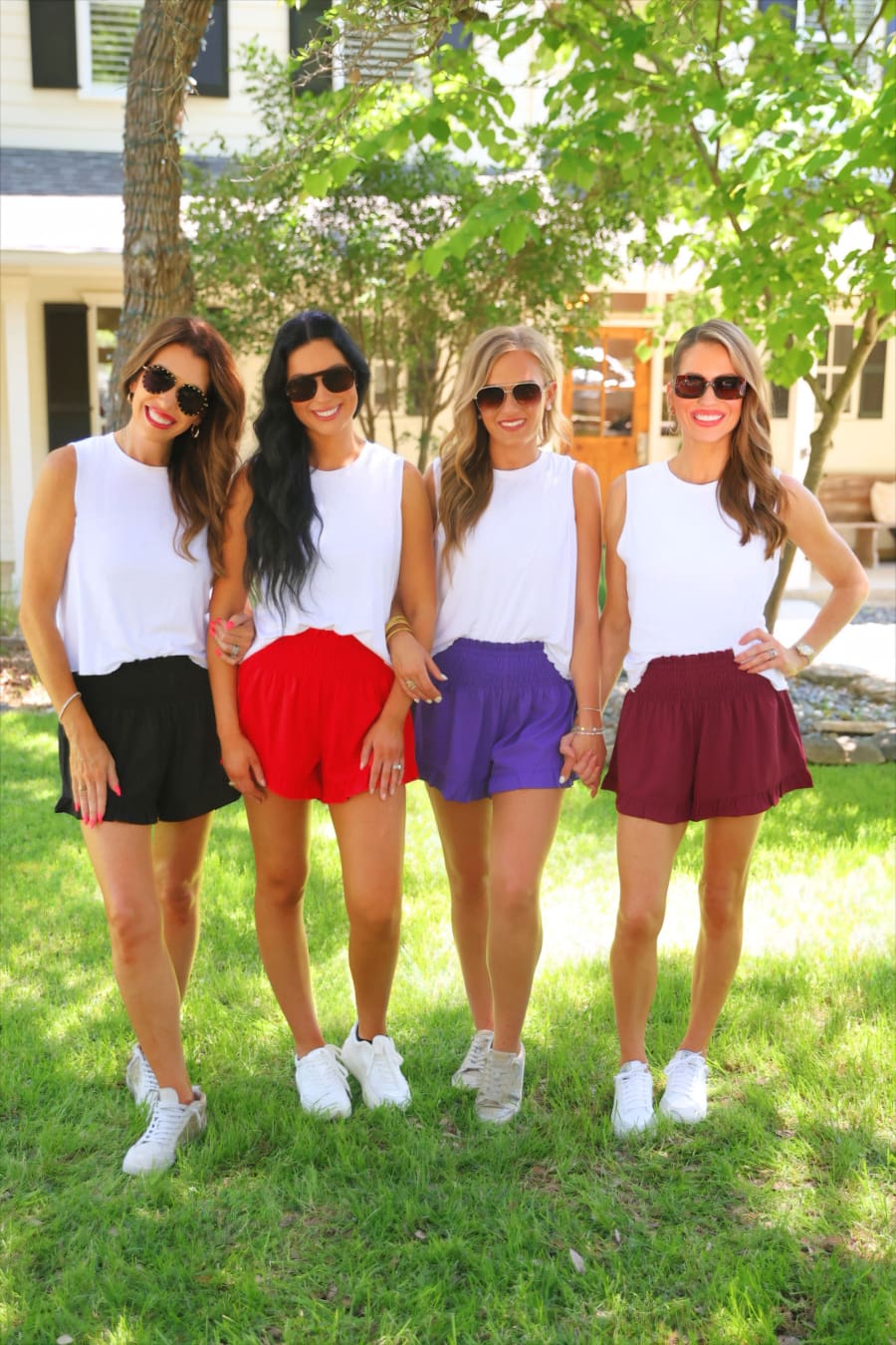 Sunny Strolls High Waisted Shorts- Maroon