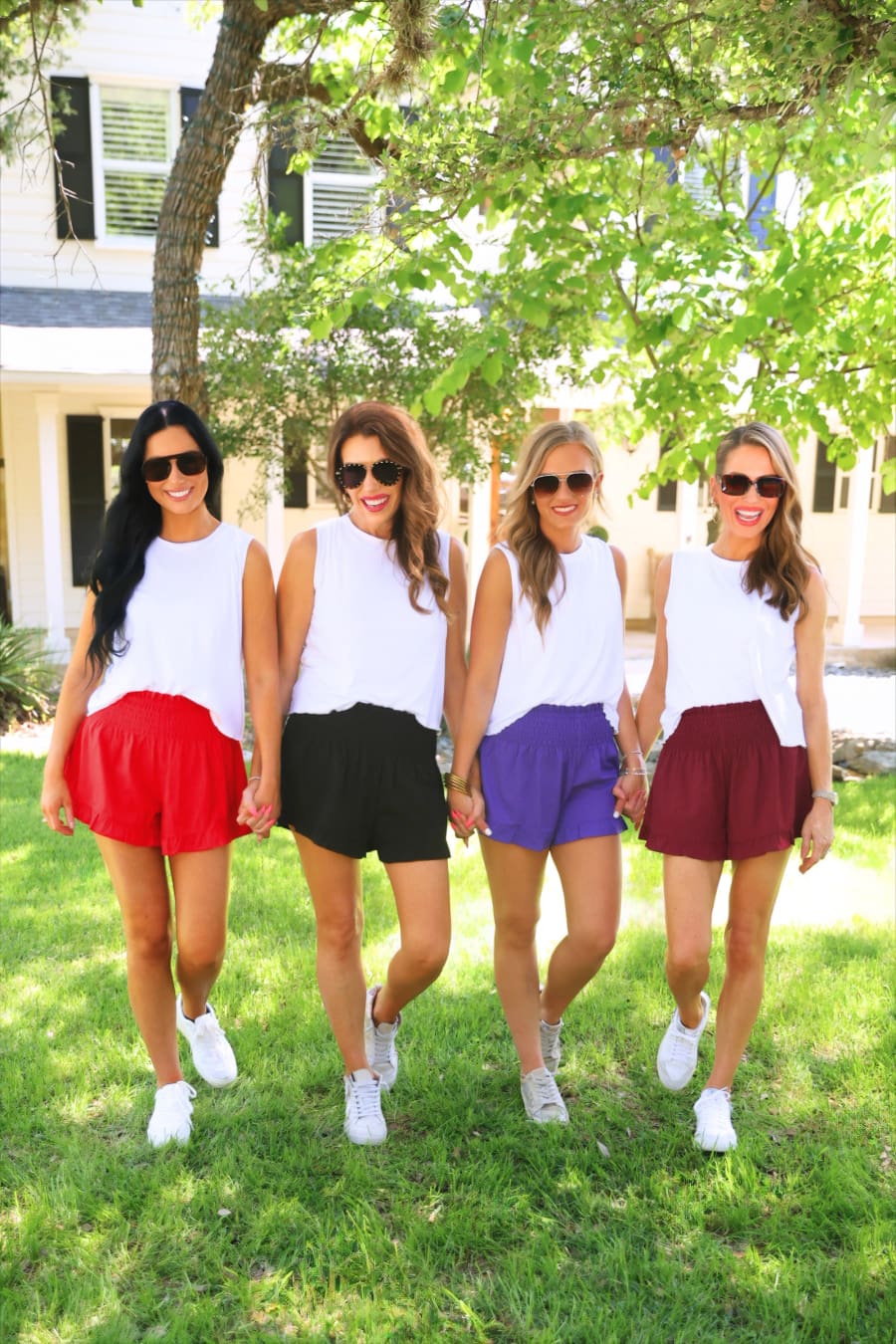 Sunny Strolls High Waisted Shorts- Purple