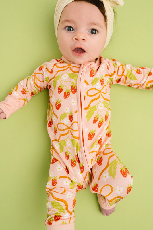 Little One Shop: Sweet Strawberry Bamboo Zippy Romper