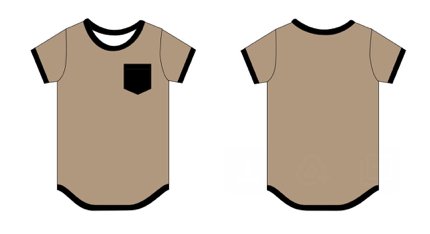 Pocket tee - Tan+Black