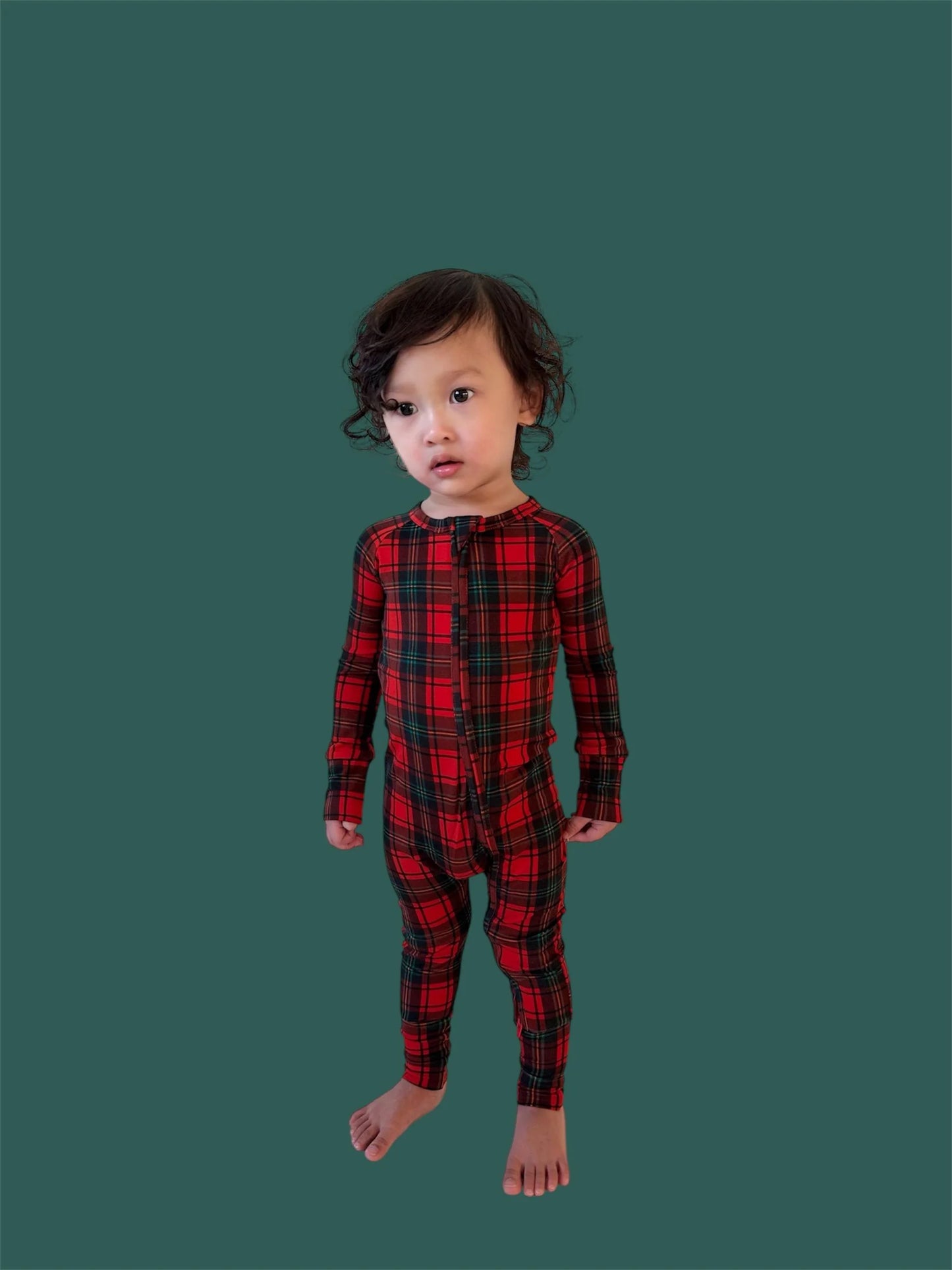 Dream Big: Tartan Cheer Bamboo Zippy Romper