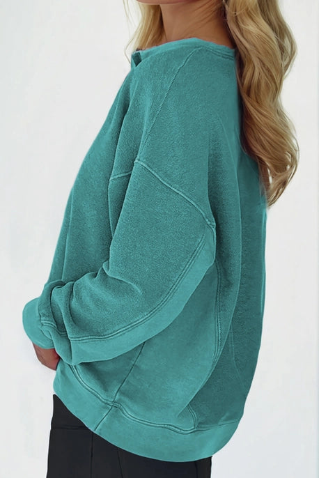 Women's V-Neck Drop Shoulder Sweatshirt