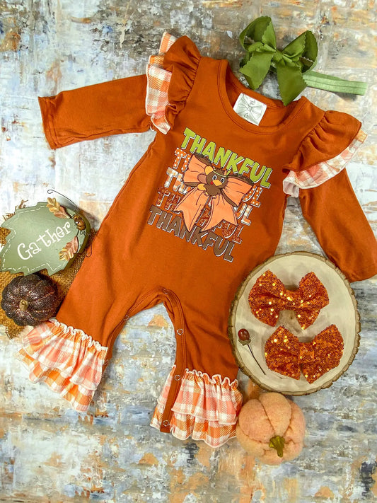 Thankful Bow Infant Romper