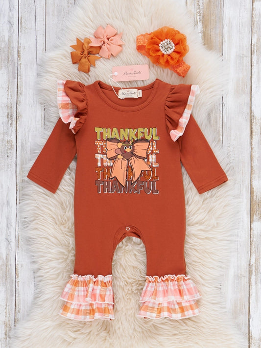 Thankful Bow Infant Romper
